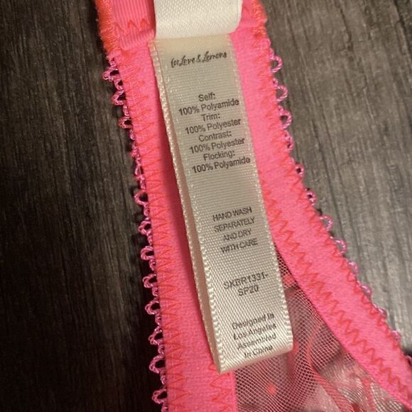 Victoria’s Secret VS For Love and Lemons Daisy Bra Hot Neon Pink ~ size S Small - Picture 10 of 12